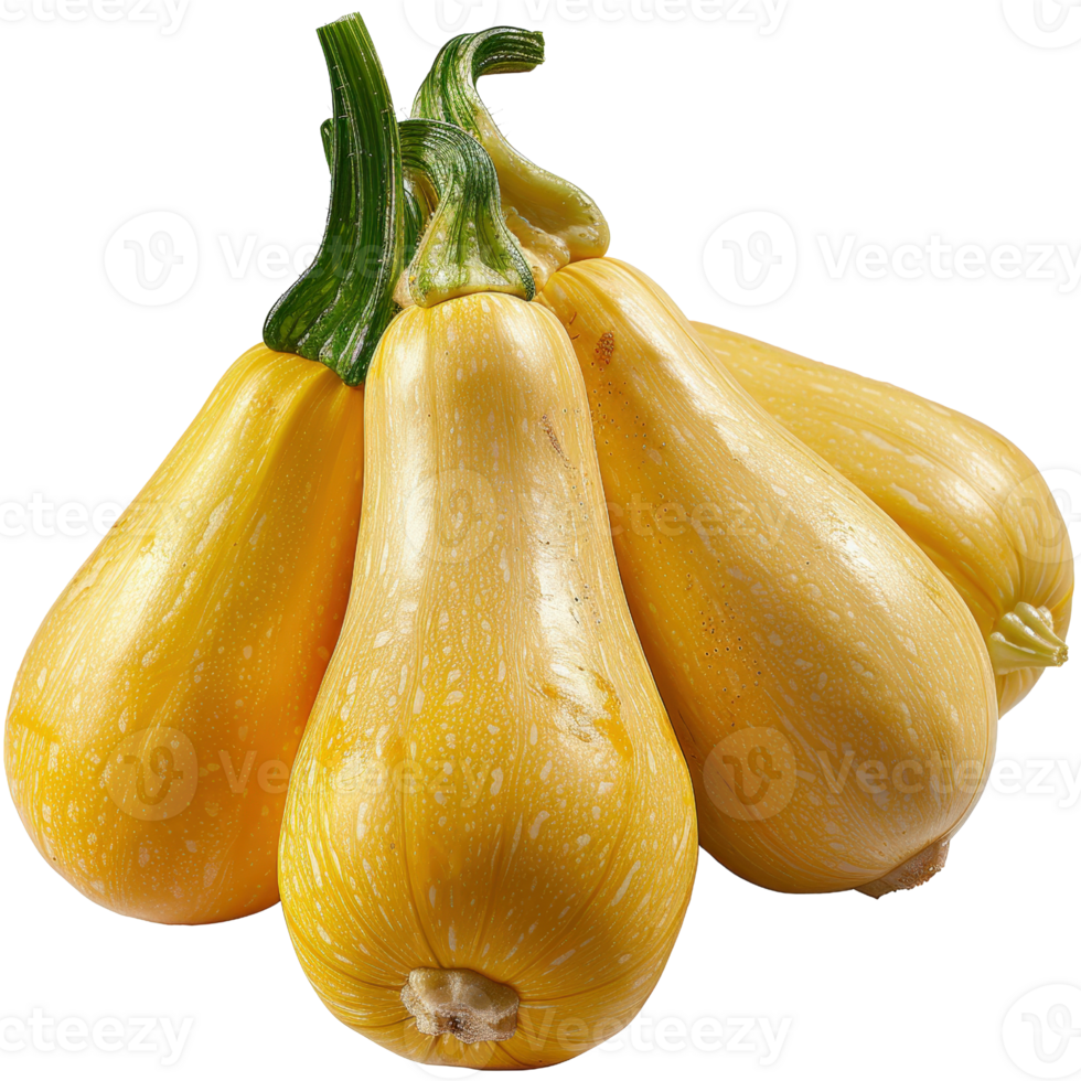 Fresh and Vibrant Yellow Squash Displayed on a White Background for Culinary and Agricultural Uses png