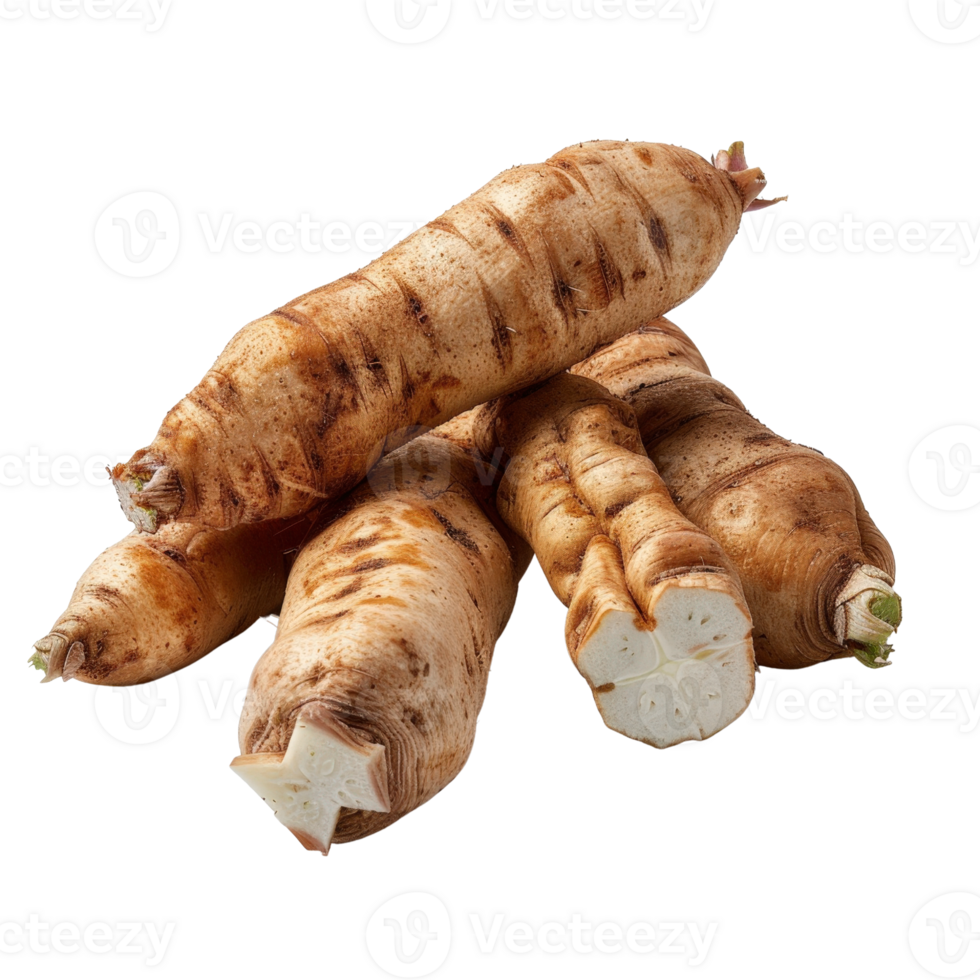 Fresh Organic Roots on White Background Ideal for Healthy Cooking and Nutrition Related Projects and Recipe Illustrations png