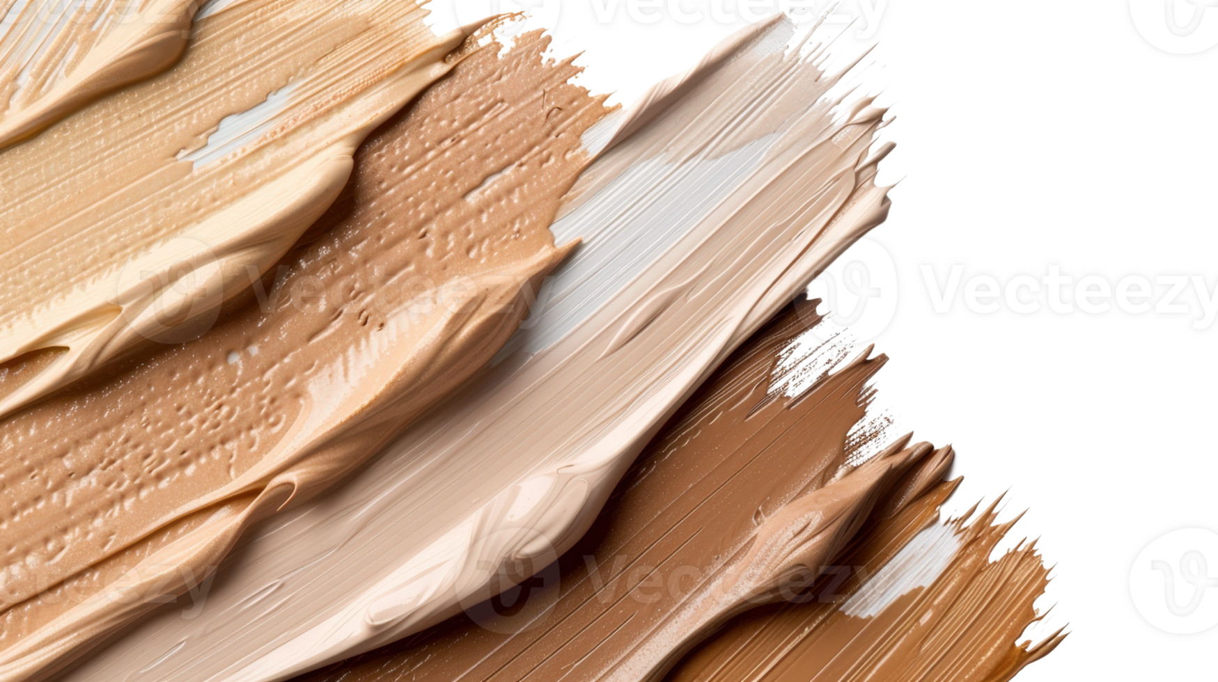 Smooth and Creamy Texture of Various Shades of Foundation Representing Diversity in Beauty and Makeup Artistry png