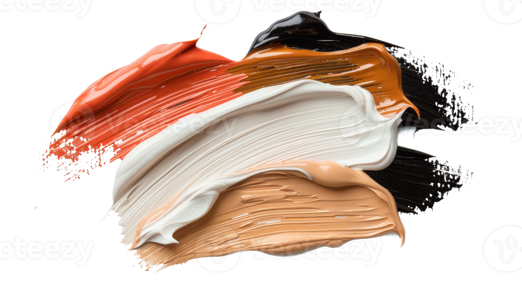 Vibrant Palette of Colorful Oil Paints Swirled Together on Canvas for Artistic Background and Texture png