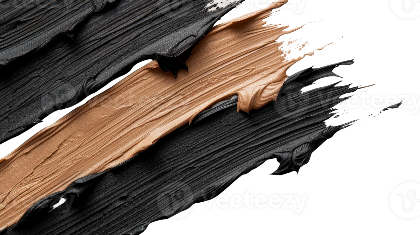 Artistic Smear of Black and Bronze Paint on a Canvas, Abstract Texture for Creative Projects and Design Use png