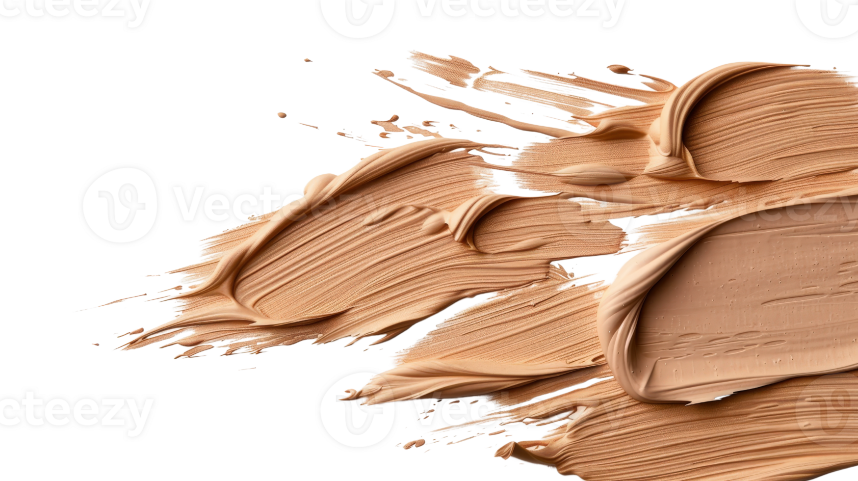 Creamy beige makeup foundation smudges on black background showcasing soft texture and smooth application techniques png