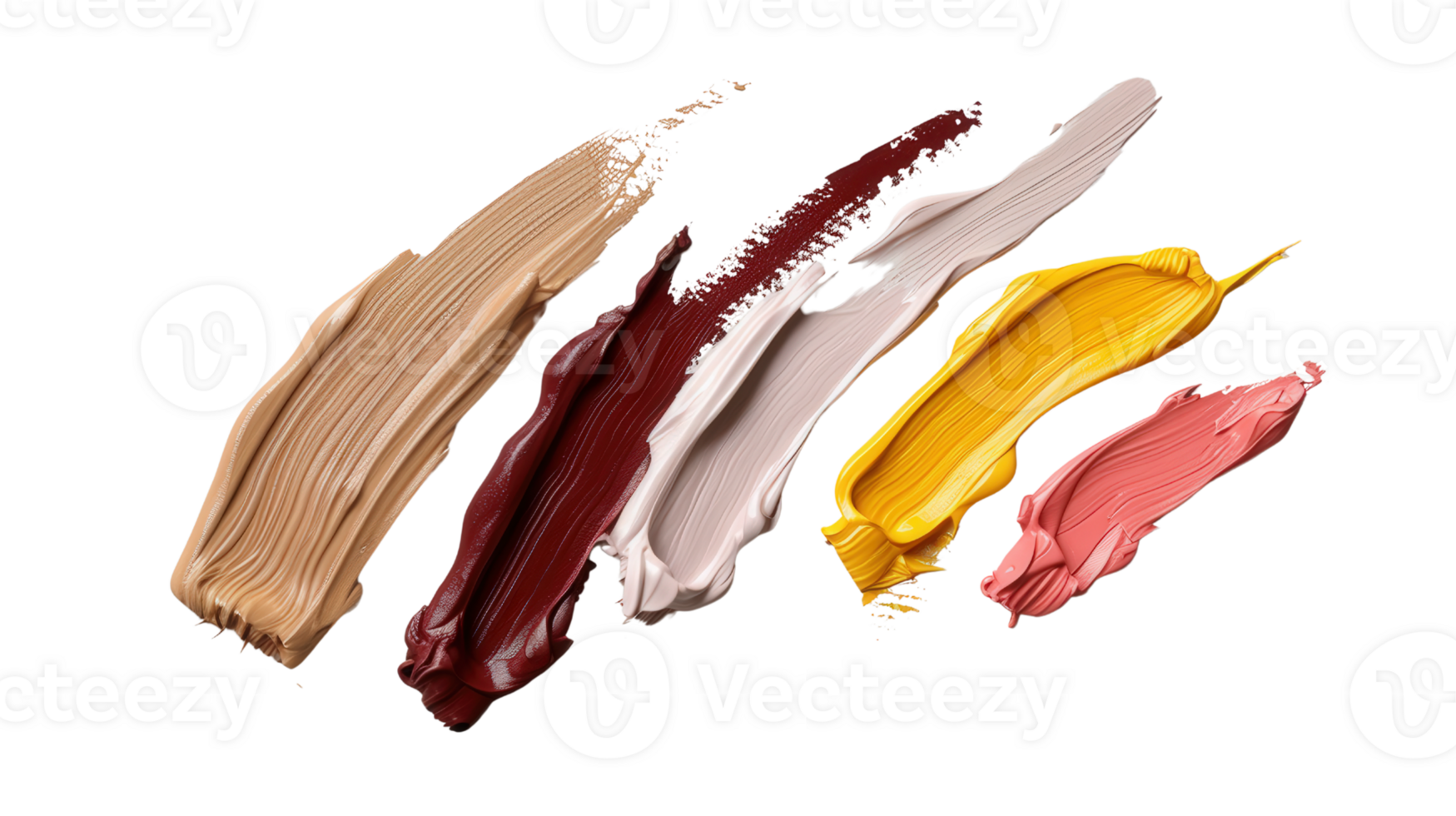 Colorful Paint Streaks on Transparent Background for Creative Design and Art Projects, Abstract Concept of Blending Colors png