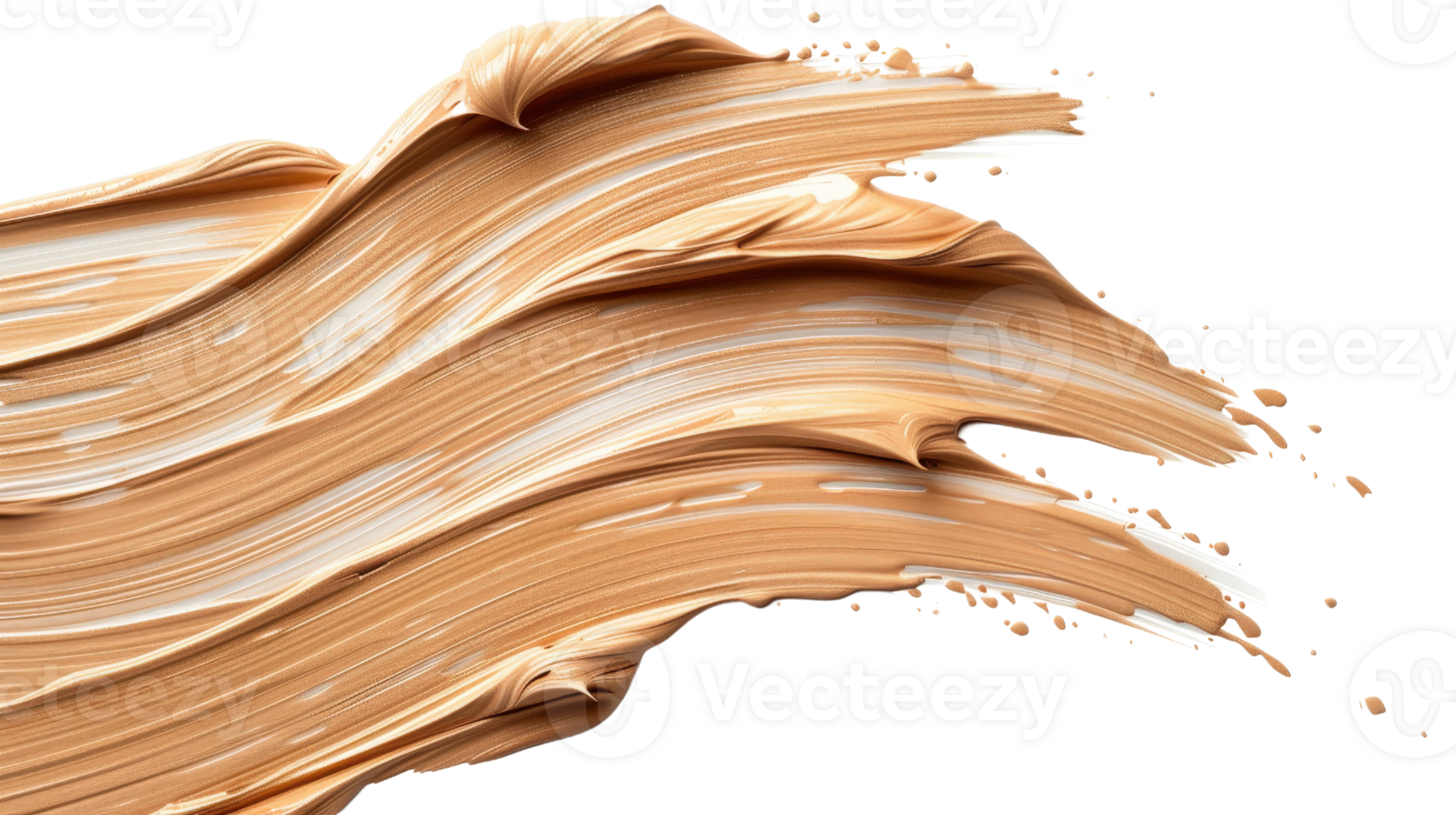 Smooth cream stroke of foundation makeup on a dark background for beauty and cosmetic design elements png