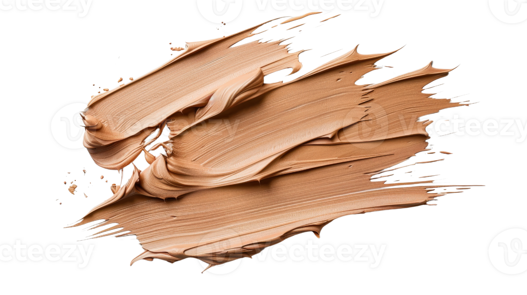Creamy Beige Makeup Swatch with Smooth Texture and Dynamic Brush Stroke Against Transparent Background png