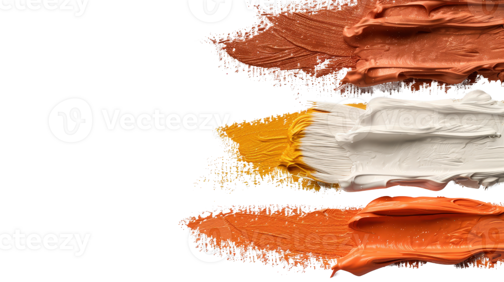 Vibrant Strokes of Paint in Warm Tones Arranged on Black Surface for Creative Artistic Background or Design Use png