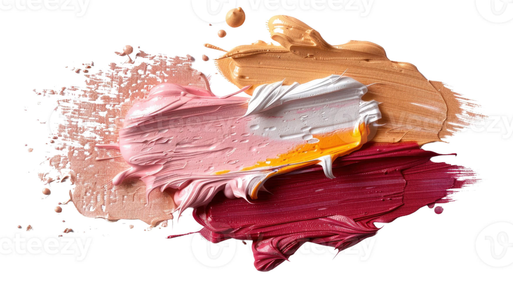 Vibrant Collection of Artistic Paint Strokes in Various Shades on a White Background for Creative Projects png