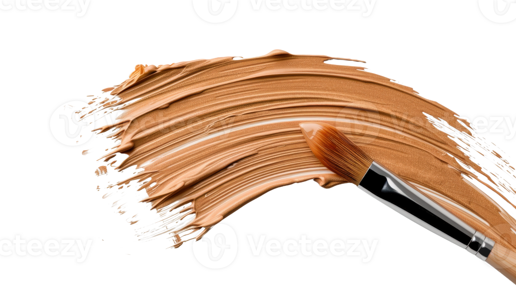 Smooth foundation brush stroke on a clean background showcasing cosmetic makeup application tool and creamy texture png
