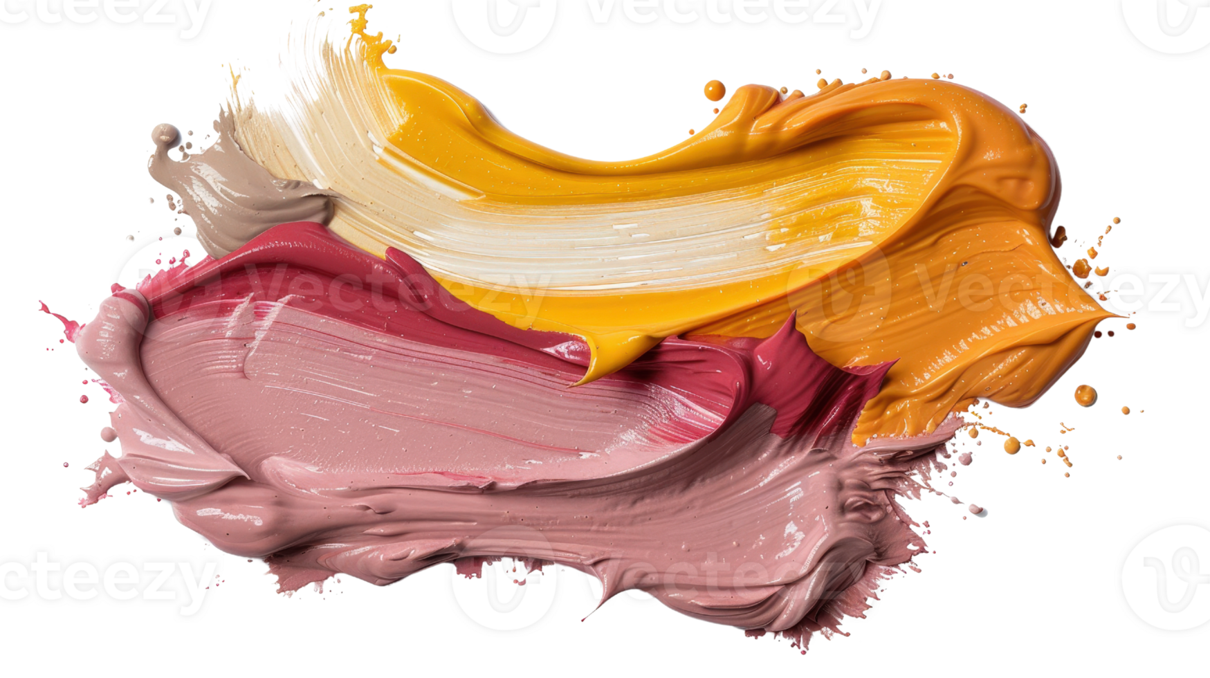 Vibrant Swirls of Colorful Paints on White Background Creating Artistic Texture and Abstract Composition png