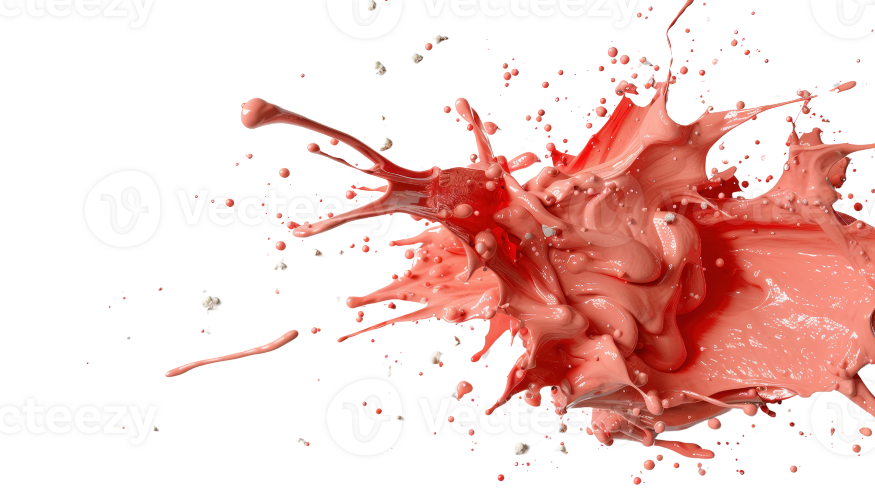 Vibrant Coral Paint Splash Isolated on Black Background with Dynamic Movement and Artistic Flair for Creative Projects png
