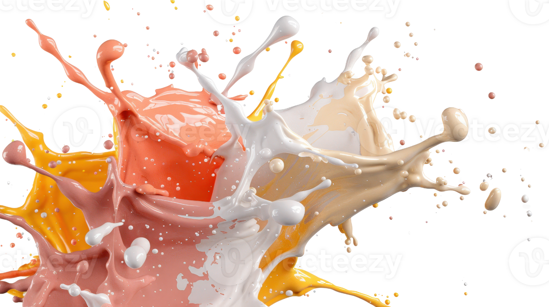 Colorful Paint Splash Explosion with Creative Drips and Drops on Black Background for Artistic Use and Design Projects png