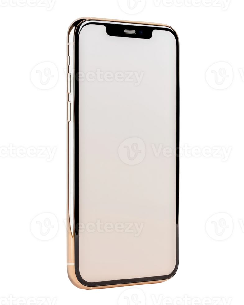 Modern smartphone with sleek design and blank screen showcasing minimalist aesthetics in a professional setting png
