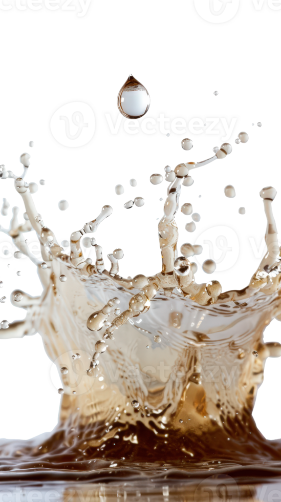 Dynamic Water Splash with Droplets Capturing Fluid Motion and Textures in High Resolution for Art and Design Projects png
