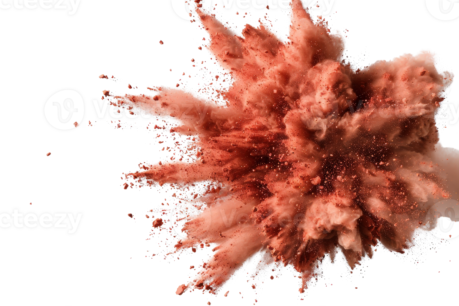Vibrant Burst of Brown Powdery Substance on Black Background for Creative Visuals and Artistic Projects png
