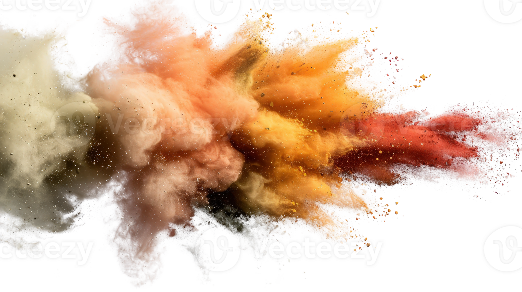 Colorful Explosion of Powdery Dust Creating Artistic Abstract Background for Creative Design Projects png