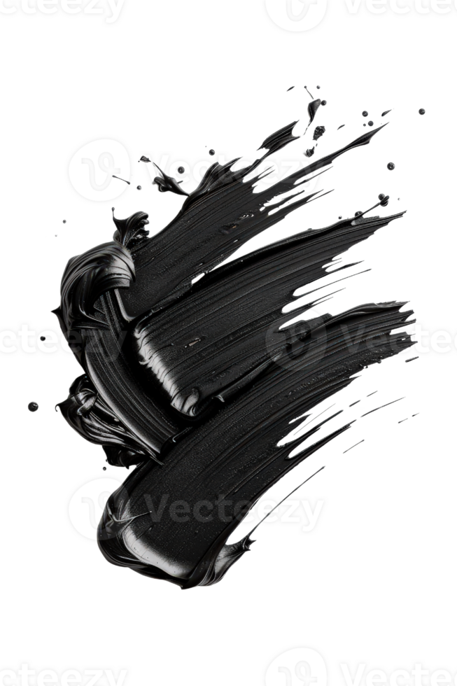 Black Paint Stroke Artistic Texture on Transparent Background for Creative Design and Visual Projects png
