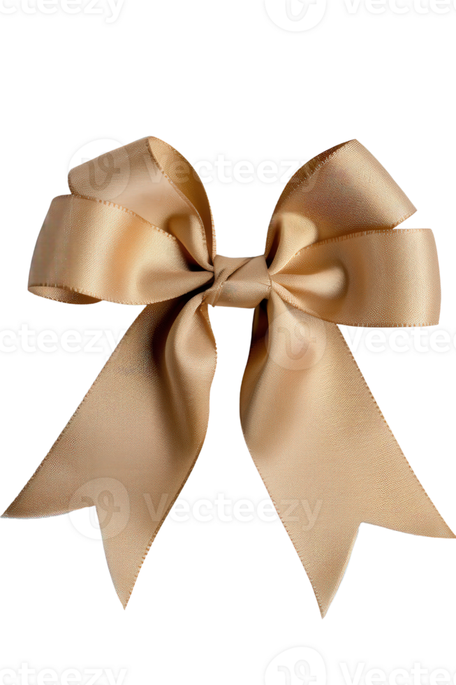 Elegant Gold Satin Bow With Loops and Tails Perfect for Gift Wrapping and Decorative Use in Festive Occasions png