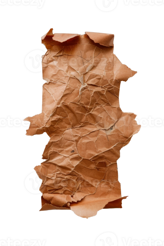 Crumpled Brown Paper Texture for Background, Scrapbooking, Crafting, or Artistic Projects in High Resolution Display png