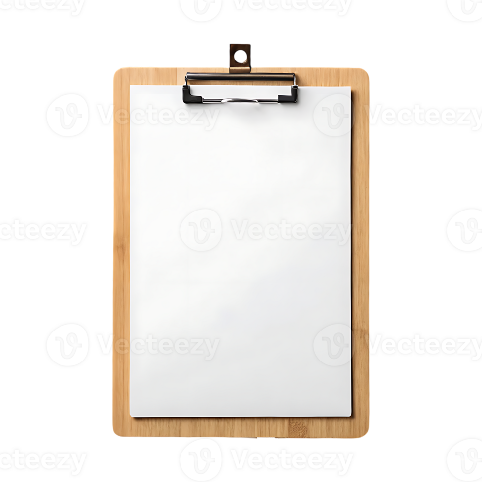 Blank clipboard with paper mockup. png