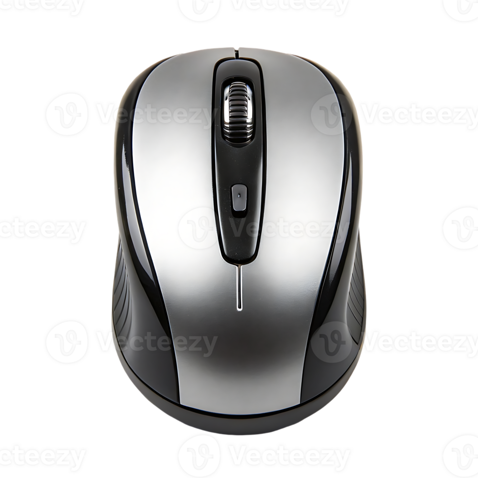 Wireless computer mouse, top view. png