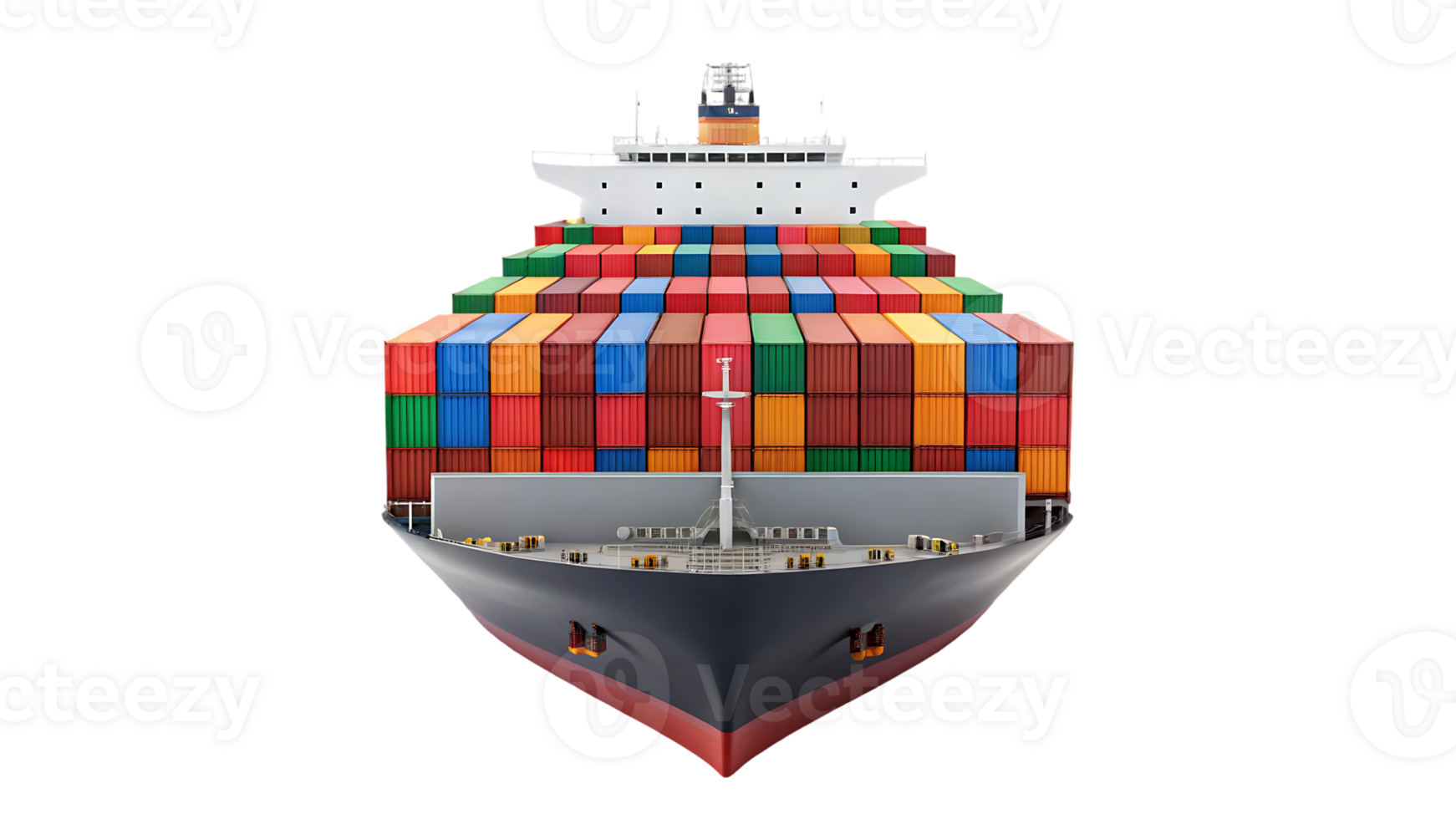 Cargo ship with colorful containers. png