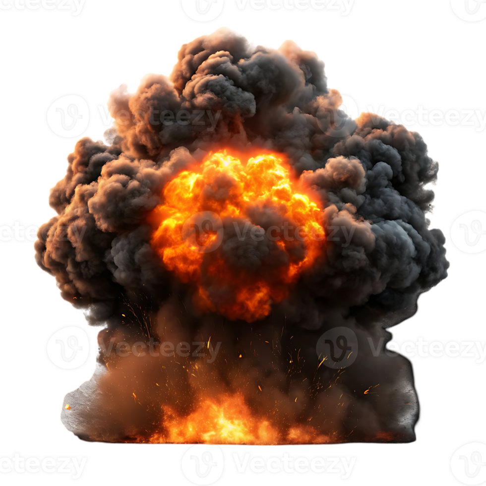 Massive explosion with fire and smoke. png