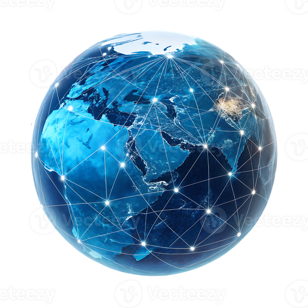 Global network connection, digital world, internet png