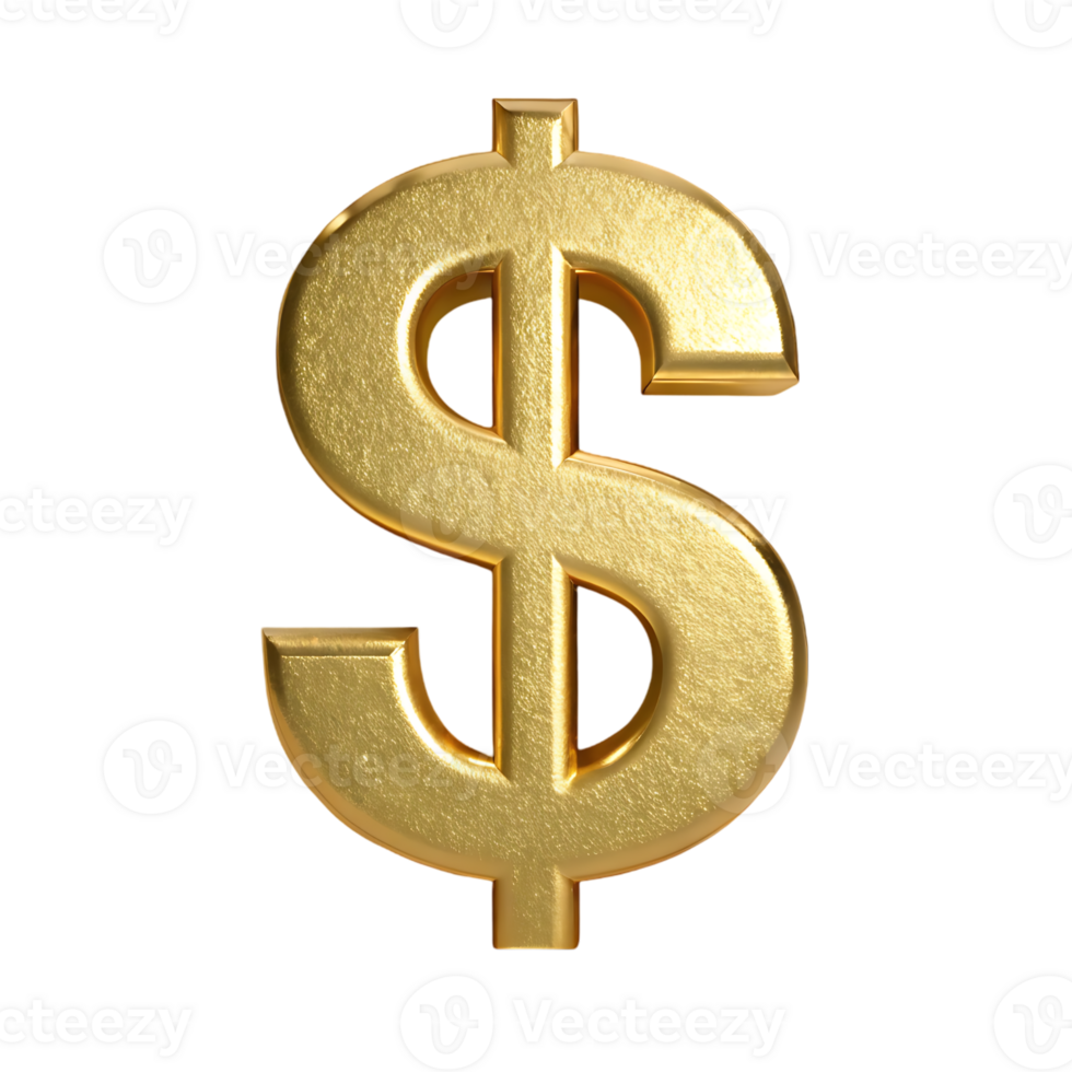 Golden dollar sign, wealth, finance png