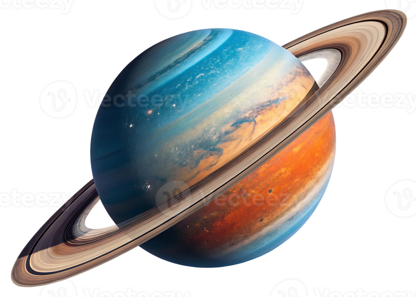 Stunning illustration of a ringed planet. png