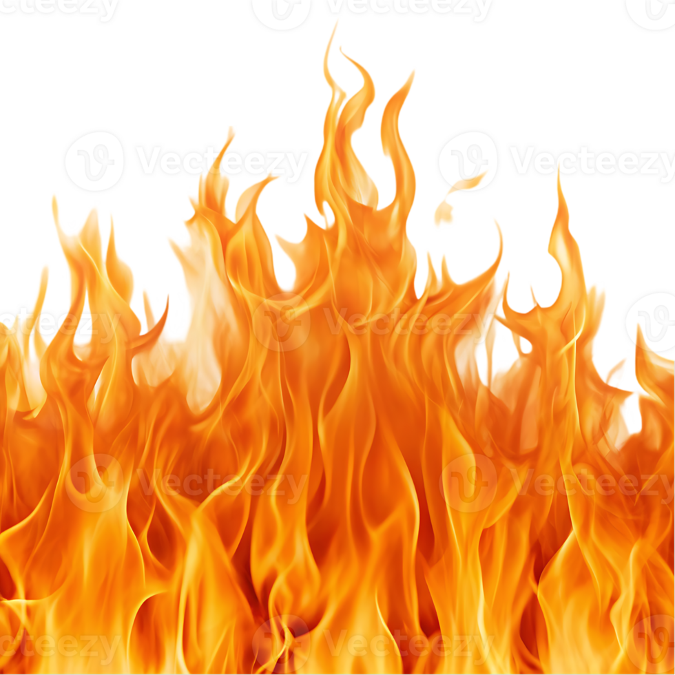 Fiery flames burning intensely. png