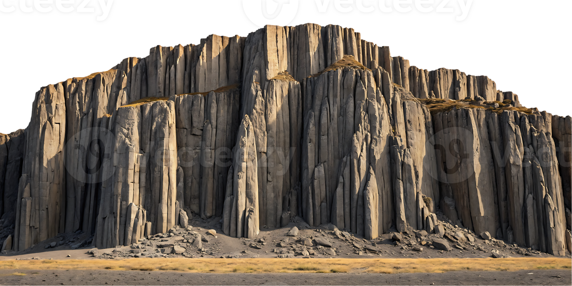 Majestic basalt columns, nature's architectural wonder. png