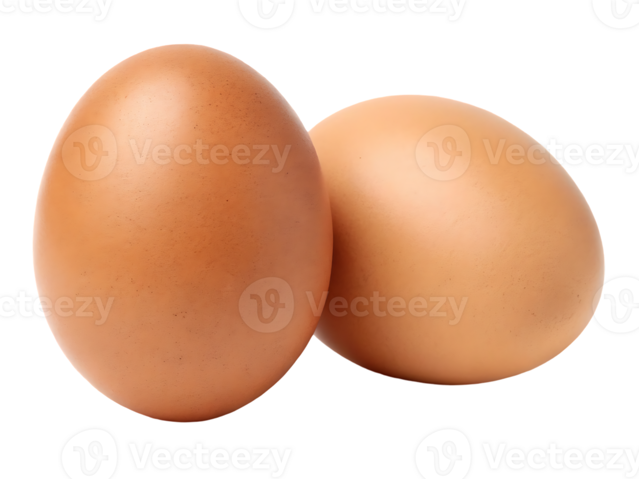 Two fresh brown eggs isolated on white background png