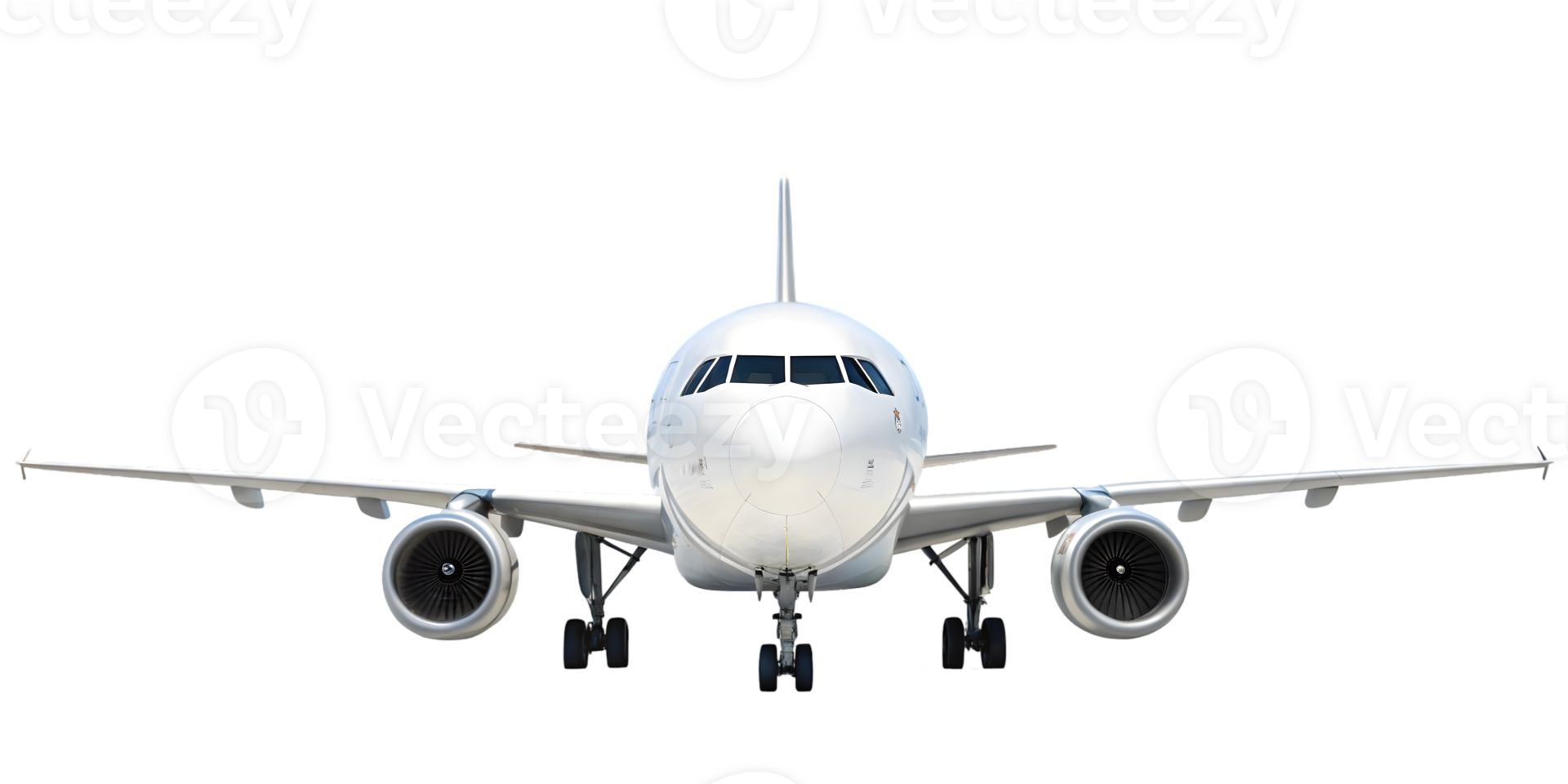 Front view of a passenger airplane. png
