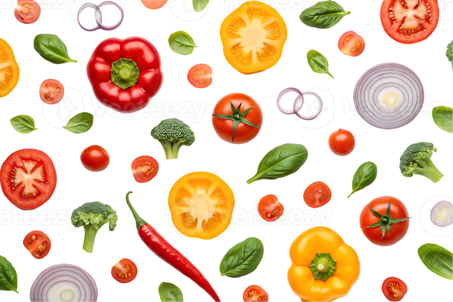 Colorful vegetables background. Perfect for healthy food, recipe, or cooking blogs. png