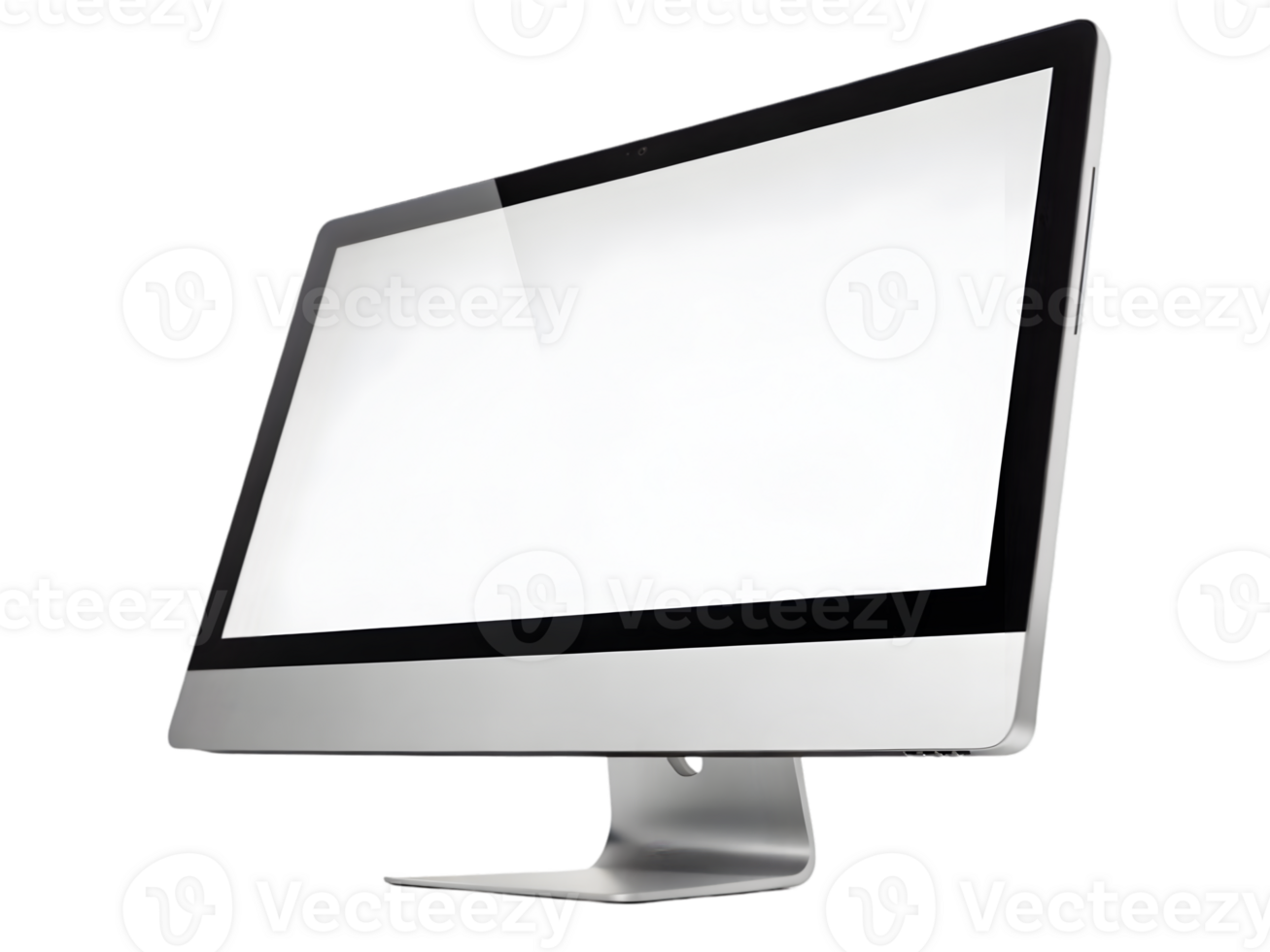 Modern all in one computer with blank screen. png