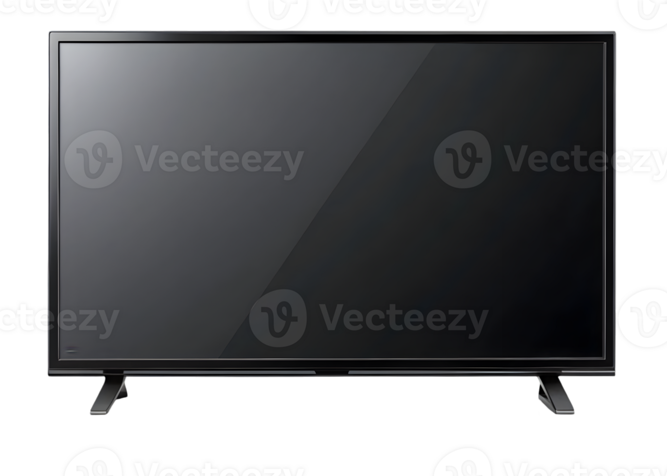 Modern flat screen TV isolated on black background png