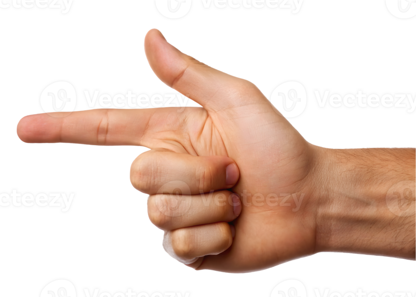 Hand gesture pointing, gun shape. png