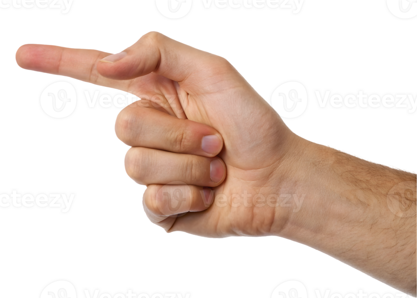 Hand gesture pointing to the left. png