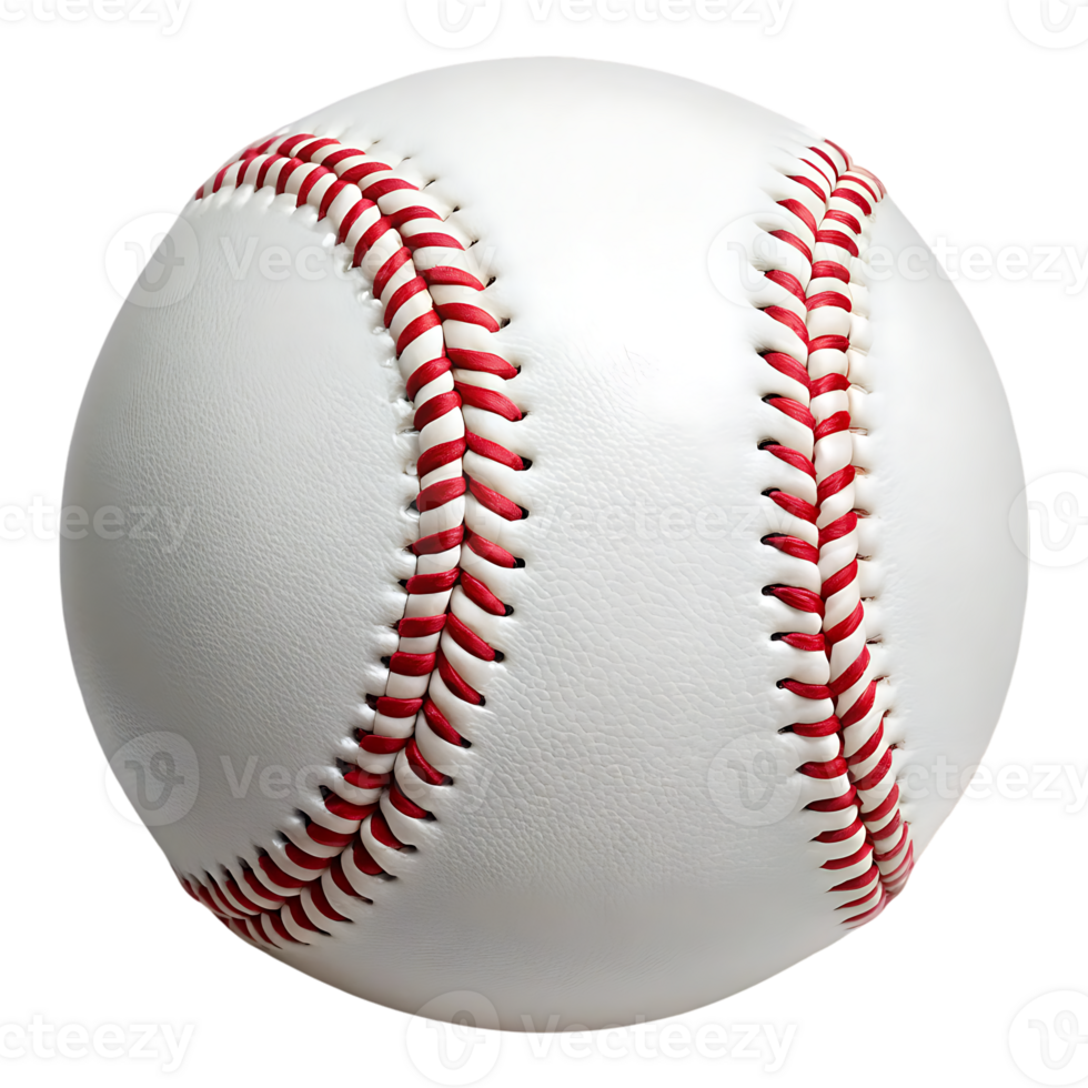 Close up of a classic baseball. Perfect for sports themes. png