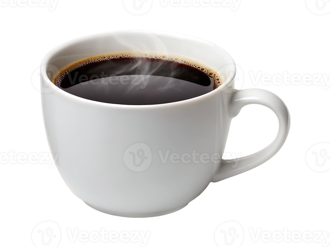 Steaming cup of black coffee. Perfect for morning, energy, or break time. png