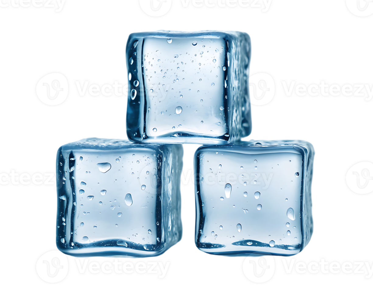 Three ice cubes stacked on top of each other. png