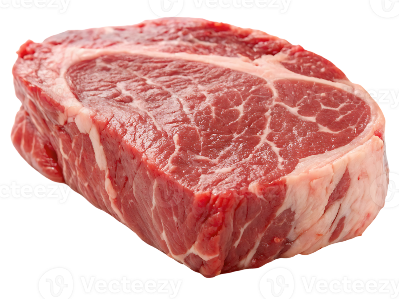 Raw beef steak, close up view. png