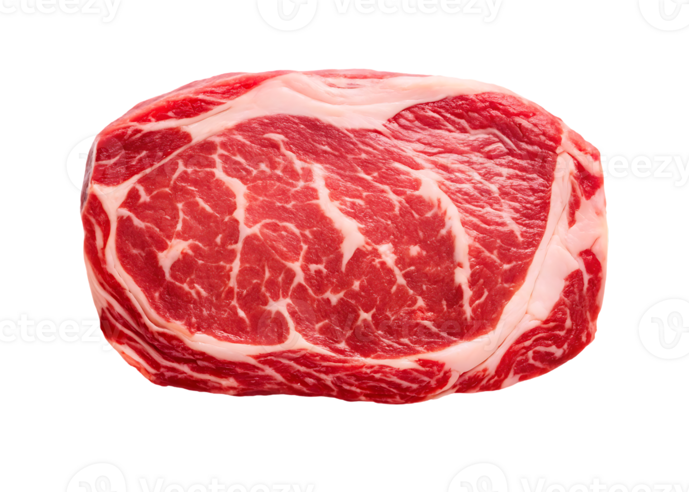 Raw ribeye steak, close up view. png
