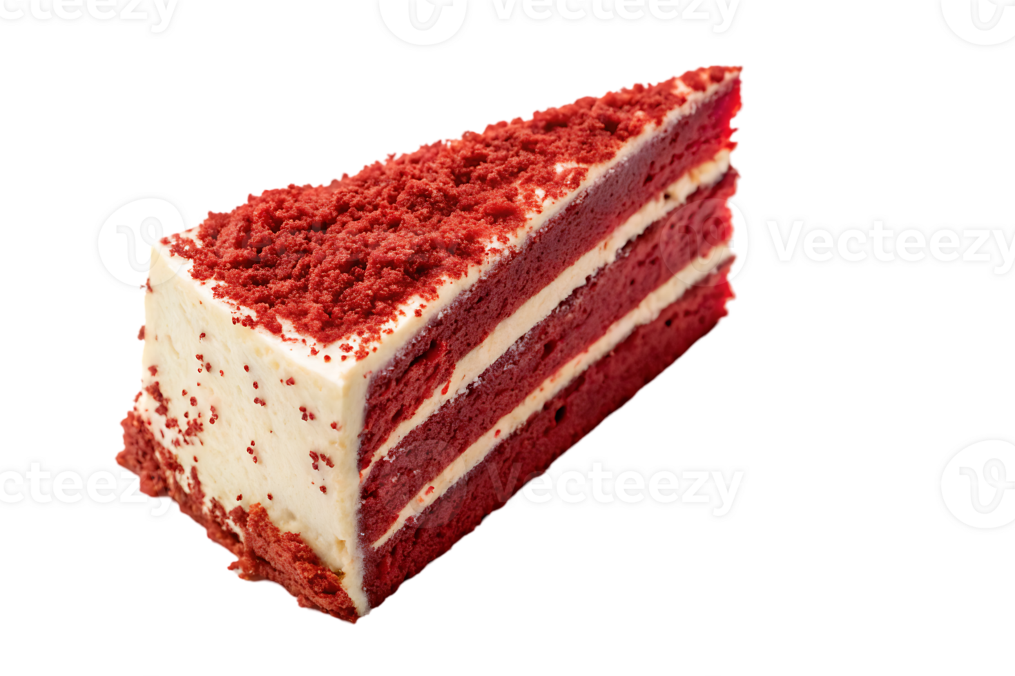 Delicious slice of red velvet cake. png