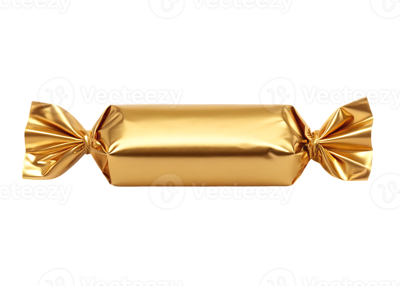 Gold foil wrapped candy isolated on black background png