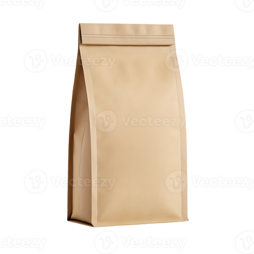 Kraft paper coffee bag mockup. png