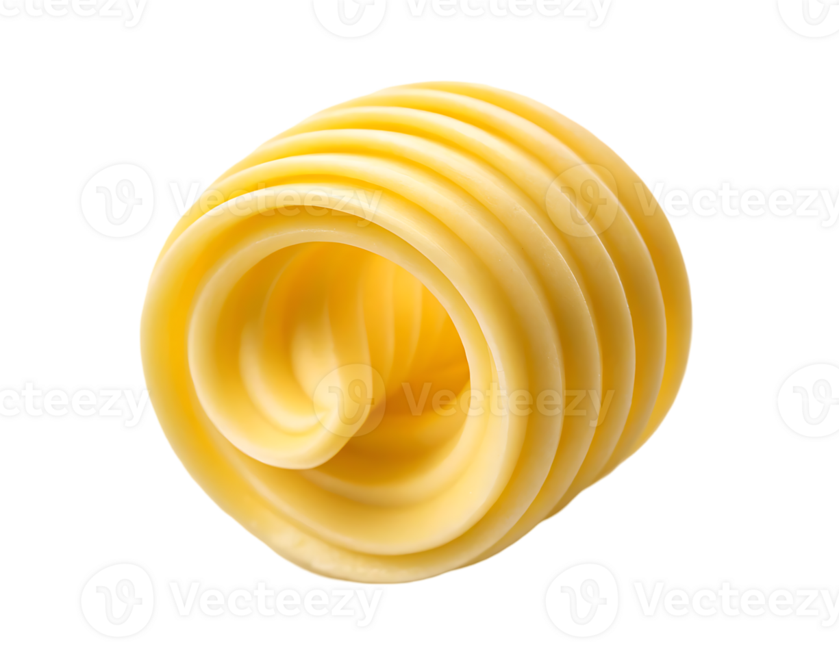 Close up of a curl of butter png