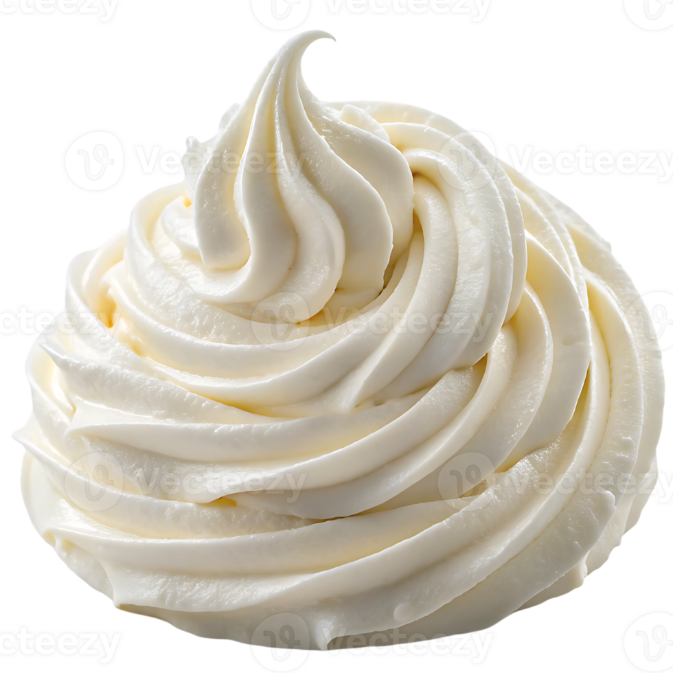 Close up of a delicious swirl of creamy frosting png