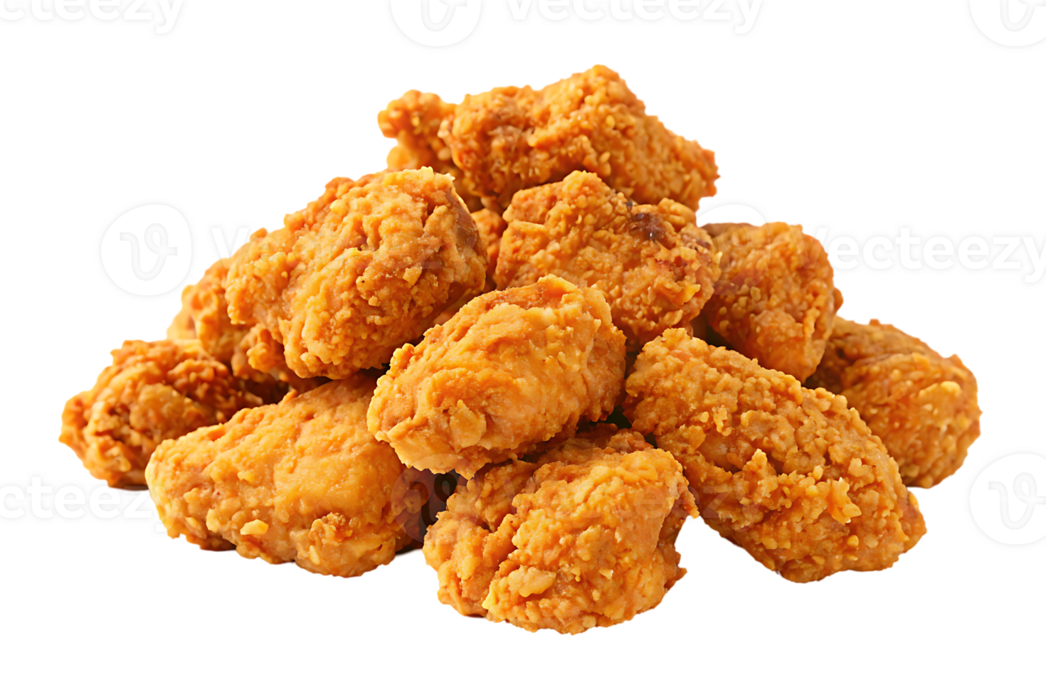 Pile of delicious, crispy fried chicken wings. png