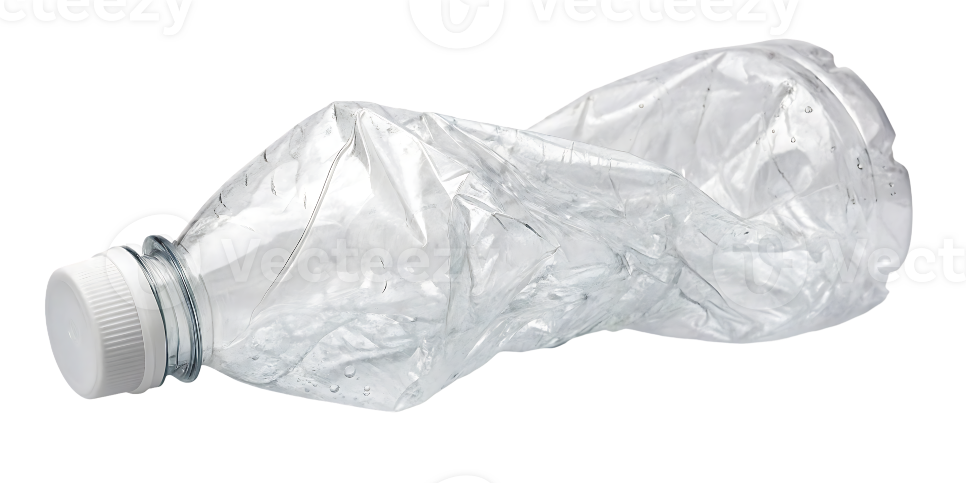 Crushed plastic bottle, recycling concept png